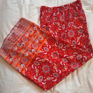 Paisley Print Wide Leg Pants